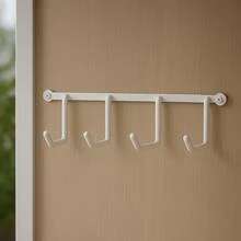 Broom And Squeegee Holder Kit With 3 Units Wall Mount With Hooks Ideal For Kitchen Bathroom And Racks - trắng - Xem 1