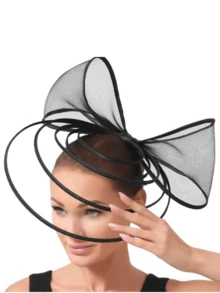 1 件肯塔基赛马会晚宴帽子女式复古新娘婚礼帽发夹黑色发饰新娘茶会帽子返校、小帽子、迷你帽子、迷你棒球帽、迷你高顶礼帽、发饰、学校用品、优雅、头饰、狂欢配饰 - 彩色 - 查看 3