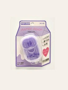 50片/1盒便携式一次性香皂纸带皂盒，户外旅行迷你旅行香皂片，随机颜色便携式迷你香皂纸，手洗香皂片，旅行商务一次性洗手皂纸，适合旅行、露营和徒步旅行