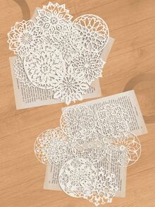 30 قطعة من أوراق الدانتيل الزخرفية القديمة - أوراق قصاصات الزهور والأشكال الهندسية المفرغة، نهاية مطفأة، مناسبة لمجلات الخردة، أعمال DIY، الكولاج وصنع البطاقات، لوازم الحرف اليدوية