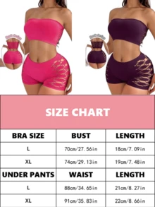 2 piezas: sujetador sin tirantes con botones cruzados para mujer, el más vendido, tallas M/L/XL. - Morado - Ver 4