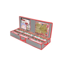 1 pieza Organizador portátil a prueba de desgarros para envolver regalos, bolsa de almacenamiento de papel de regalo navideño con bolsillos interiores, accesorios navideños, para el Día de la Madre, regalos de dama de honor, regalos de graduación, regalos de cumpleaños, regalos de boda