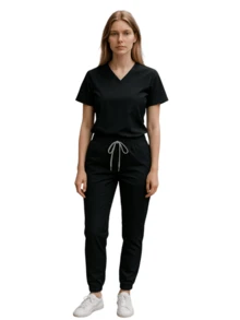 SOULMATE Lady Lotus Surgical Pajamas - Black - View 1