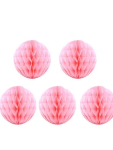 5pcs 6-Inch Paper Honeycomb Flower Balls, Decorative Paper Flower Pom Poms, Colorful Hanging Flower Balls, DIY Paper Craft, Suitable For Wedding, Party, Birthday, Gathering, Home Decor - Multicolor - View 12