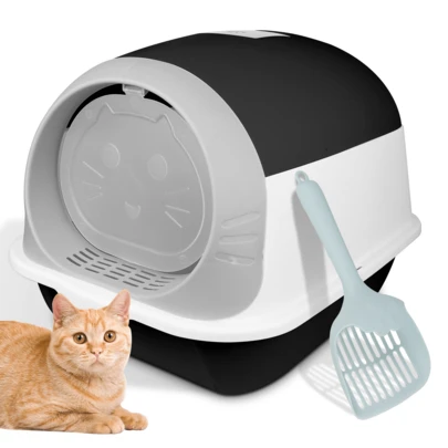 Lislark Cat Litter Tray, Enclosed Cat Litter Box With Anti-Spillage Lid,With Anti-Spillage Lid Cats Litters Toilet  ,High Sided Covered Litter Tray For Cats & Kittens, 50x35x36cm ﻿