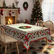 1/20 pièces Nappe thème Noël, cloches, nœuds, motif de baies de Noël. Conception facile à nettoyer, parfaite pour les pique-niques, le camping, les mariages, les anniversaires, les restaurants et les buffets. Décoration d'ambiance de Noël, décorations de Noël