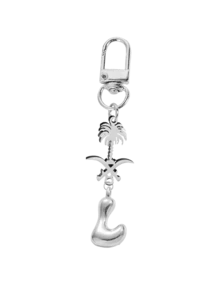 Ciondolo a forma di lettera in caratteri a bolle, ciondolo portafortuna in cristallo, portachiavi in acciaio inossidabile con pendente a forma di palma e teschio incrociato, lettere dell'alfabeto da A a Z, ciondolo per borse e zaini in lega lucida - regalo perfetto per compleanni e occasioni speciali, portachiavi, ciondolo per borse, zaini e auto, accessori per portafogli e borse da donna e ragazze.