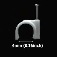 带钢钉的电缆夹，3mm 4mm 5mm 6mm 7mm 8mm 9mm 10mm 12mm 14mm 16mm，带钢钉的电线墙夹，以太网电缆夹，电缆夹同轴电缆夹，RG6 RG59 CAT6 RJ45 电缆线夹，白色，电缆管理整理器夹，电缆夹同轴电缆固定夹 - 白色 - 查看 9