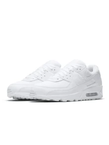 Nike Air Max 90 Recraft 男士运动鞋 全白皮革绒面网布支撑缓震 CN8490-100 - 白色 - 查看 2