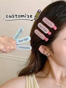 2/3pcs Personalized Name Hair Clips, Name Edge Clips, Customized Hair Clips, Girls Hair Clips, Birthday Gift, Princess Hair Clips, Mother's Day Gift, Valentine's Day Gift, Grandma Gift, Bridesmaid Gift, Bridal Shower Gift, Wedding Gift,Vacay Vibe Au - Multicolor - View 9