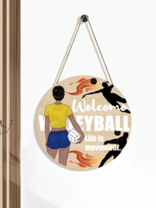 Panneau de porte en bois personnalisé sans perforation pour fille de volleyball, convenant aux jardins, buanderies et potagers. Équipé d'une corde de suspension non percée, il est livré avec des décorations personnalisées. Il convient à la décoration intérieure, à la décoration de salle de bain, à la décoration murale et peut également être utilisé comme cadeau de remise des diplômes, cadeau d'échange ou tableau décoratif à suspendre.
