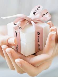 Cinta de satén personalizada, cinta personalizada, cinta de envoltura de regalo personalizada con texto y logotipo personalizados, disponible en múltiples colores y tamaños, cintas decorativas elegantes para bodas, cumpleaños, Navidad, San Valentín, graduación, fiestas - Multicolor - Ver 7