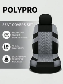 13pcs/9pcs/4pcs Sarung Jok Mobil Universal - Cocok Untuk SUV, Truk Dan Kendaraan 7-Seater | 3-Baris Jok Bahan Poliester (Jok Depan Bucket + Jok Belakang Terpisah) | Bernapas, Anti-Selip, Kompatibel Dengan Airbag | Pelindung Interior Mobil Unisex. 9pcs Model 5-Seater (2 Jok Depan + Sandaran Punggung + Jok Belakang + 5 Sandaran Kepala) Dan 4pcs Model 2-Seater (2 Jok Depan + 2 Sandaran Kepala) - Satu-Ukuran - View 5
