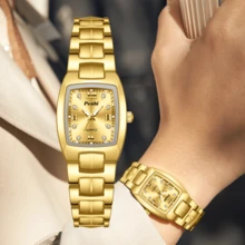 Poshi 1pc Fashion Luxury Women's Watch,Elegant Lady Dress Quartz Watches Original Brand Girls Wristwatch - Gold - View 10