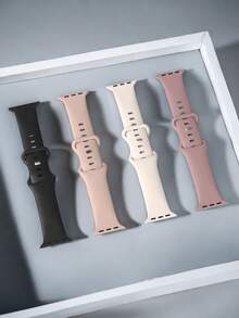 4条兼容表带，柔软硅胶运动表带，兼容 Series Ultra/Ultra 2、10/9/8/7/6/5/4/3/2/1 SE，38mm/40mm/41mm/42mm/44mm/45mm/46mm/49mm，男女通用 - 黑色/奶茶/星光/煙紫 - 查看 11