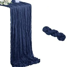 Cheesecloth Table Runner And Napkins Set,Romantic Atmosphere Boho Gauze Cheese Cloth 22*71inch/22*118inch Table Runner With Napkins, Rustic Wrinkled Table Runner And Napkins For Spring Summer Bridal Shower Wedding Shower Garden Room Decor Birthday Party Dinner Table Advanced Banquet Decor And Various Festival Parties Decor-1Pc/1+6pcs/2+12pcs Gifts Beach Back To School School Supplies