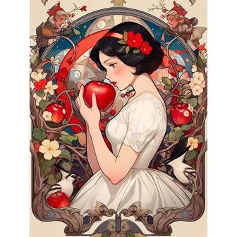 Kit de pintura de diamantes 5D de princesa de dibujos animados para adultos, arte de diamantes redondos, material de lienzo, pasatiempo manual relajante, decoración de pared para el hogar, regalo