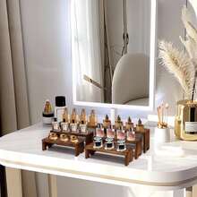 3 piezas/6 piezas Exhibidores de madera, estantes de madera decorativos rectangulares, soportes para cupcakes, organizador de colonias y perfumes, vitrina para postres