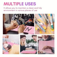 125 miếng lót bàn làm móng dùng một lần, thảm vải lót bàn làm móng, khăn giấy acrylic 3 lớp, giấy lót móng, giấy dán móng chống thấm nước, dùng tại nhà và tiệm làm móng. - Hồng - Xem 7