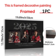 1 peça de impressão em tela personalizada com moldura de madeira de pinho - arte de parede personalizada para quarto, sala de estar, personalização criativa de pôster, arte de parede em tela personalizada, pôsteres para quarto, memórias de viagem personalizadas, moldura opcional