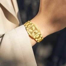 Poshi 1pc Fashion Luxury Women's Watch,Elegant Lady Dress Quartz Watches Original Brand Girls Wristwatch - Gold - View 2