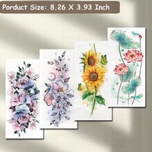 Watercolor Flower Temporary Tattoos For Women Girls - 10 Large Sheets Sexy Floral Fake Tattoos For Body Art (Arm, Back)