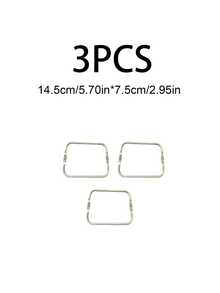 2PCS Multiple Sizes Of Square Aluminum Clips, Luggage Hardware Hinge Clip, Cloud Bag Bracket, Woven Bag Mouth Clip, Gold Bag Clip Gifts For Women - Silver - View 16