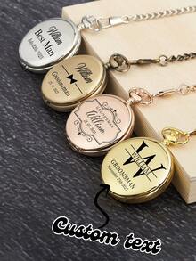 1pc Personalized Engraved Pocket Watch, Custom Name Pocket Watch, Wedding Gift, Groomsman Gift, Groom's Father Gift, Gift For Him, Dad's Gift, Wedding Gift, Valentine's Day Gift, Halloween Gift, Christmas Gift