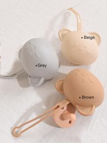 1 件定制硅胶奶嘴收纳盒，卡通熊图案，防污染防丢失便携式奶嘴架，冬夜礼物，开学冬季礼物创意男孩女孩情人节，多功能，装饰性，字母，纯色，精致，多彩，可爱，迷人，休闲，定制，个性化，独特，定制，婴儿礼物，送给他的理想礼物，送给她、儿子、女儿的理想礼物 - 彩色 - 查看 4