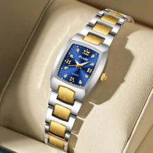Poshi 1pc Fashion Luxury Women's Watch,Elegant Lady Dress Quartz Watches Original Brand Girls Wristwatch - Gold - View 5
