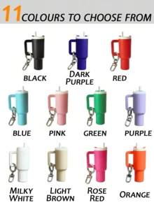 10/8/5/3/2pcs Mini Water Bottle Keychain - Street Style, Multiple Colors, Can Be Used For Keychain Accessory Charms, Wallet Charms, Cups, Wallet Accessories, Mini Water Bottle Keychain, Mini Cup Keychain, Key Ring Or Lip Balm, Cute Water Bottle Keychain, Plastic Material, A Good Gift For The Opening Season