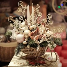 10 piezas de Pinchos con Remolinos Brillantes para Decoración Estacional, Palitos Ornamentales de Plástico con Brillo de Estilo Glamoroso para Árbol de Navidad, Decoración de Fiesta Festiva y Acentos de Habitación, Versátil para Acción de Gracias, Año Nuevo, San Valentín