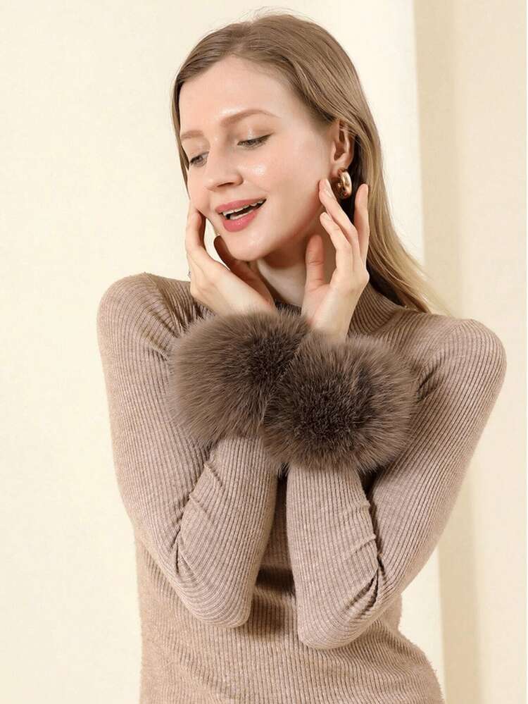 Elegant, Soft And Fluffy Faux Sleeve Wrist Warmer, Decorative False Sleeve For Winter Warmth, Lovely Gift For Valentine's Day - Multicolor - View 10