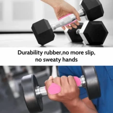 1 Pair Pink Grip Strengthener Equipment, Pink & Gray Fabric Box, Silicone Gym Grips For Weightlifting, Alternative To Men's Sports Gloves, Women's Non-Slip Gym Fitness Handles, Rubber Gym Bar Grips Pads For Pull-Ups, Best For Christmas, Perfect For Thanksgiving - Multicolor - View 7