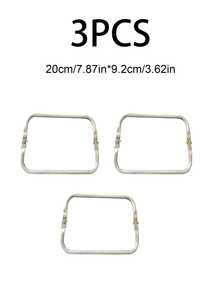 2PCS Multiple Sizes Of Square Aluminum Clips, Luggage Hardware Hinge Clip, Cloud Bag Bracket, Woven Bag Mouth Clip, Gold Bag Clip Gifts For Women - Silver - View 18