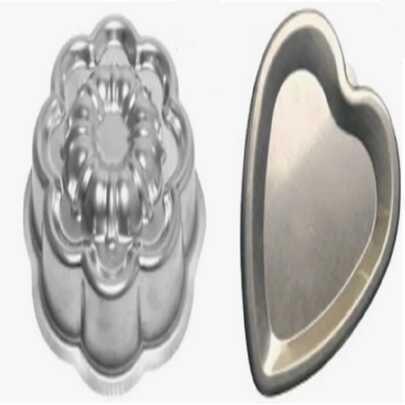 Jogo de Assadeiras de Bolo Decoradas Forma de Bolo Coração Ballerine Piscininha e Forma Suiça Gomada de Flor