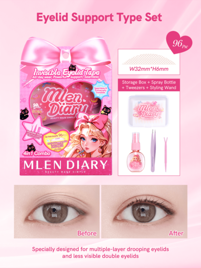 Mlen Diary Double Eyelid Tape , 96Pcs Olive Shape Invisible Eyelid Tape With Tools, Waterproof Long-Lasting Eyelid Lifter Strips For Creating Double Eyelids In Drooping And Asymmetrical Eye Shapes,Cheap,Stocking Stuffers,Makeup,Makeup Tools,Cheap Stuff,Gifts,Gifts For Women,Christmas Gifts,Giveaways,Travel,Cheap Stuff,Travel Essential