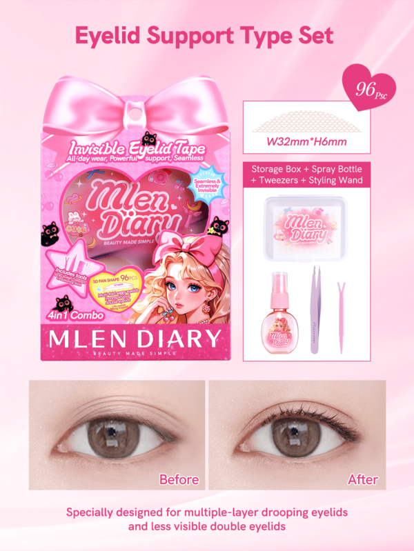  Mlen Diary Double Eyelid Tape , 96Pcs Olive Shape Invisible Eyelid Tape With Tools, Waterproof Long-Lasting Eyelid Lifter Strips For Creating Double Eyelids In Drooping And Asymmetrical Eye Shapes,Cheap,Stocking Stuffers,Makeup,Makeup Tools,Cheap Stuff,Gifts,Gifts For Women,Christmas Gifts