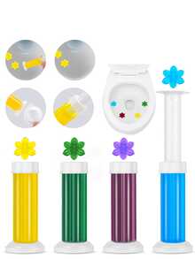 1/6/8/12pcs Toilet Cleaning Gel Stamps - 6 Scented Toilet Cleaning Gel, Long-Lasting Floral Shaped Bathroom Freshener, Keeps Toilet Clean And Fresh