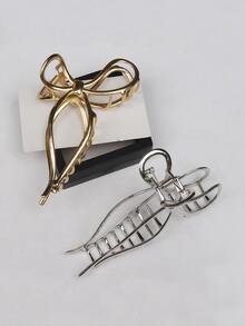 1 pieza Accesorio para el cabello de metal con decoración de lazo hueco, adecuado para uso diario, accesorios para el cabello de otoño, pasadores de cabello de moda, elegantes pasadores para el cabello de invierno para atuendos de vacaciones para mujer