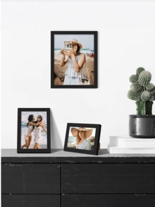 1PC Black Picture Frame, Beautify Your Memory With A Versatile Black Picture Frame - Wall And Desk Decor! Hanging, Table Stand, Available In A Variety Of Sizes, Suitable For 12x16in, 11x14in, 8x10in, 5x7in, 4x6in Size Photo Paper