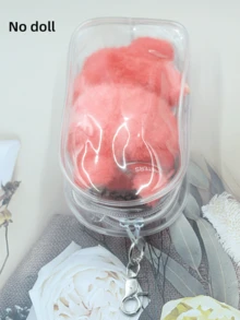 (Excluding Plush Doll) Transparent Dust-Proof Storage Bag With Keychain - High-Quality Transparent Plastic Display Box, Colorful Portable Dust-Proof Organizer Box, Compatible With Winter Rhapsody Plush Toys - Doll Collector's Gift, Doll Storage Box, Visual Content Design Keychain Accessory | Holiday Gift, Birthday Gift, Gift Packaging Keychain Pendant - Clear - View 9