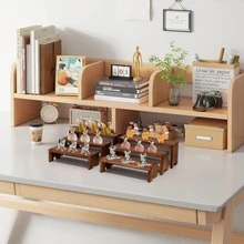 3 piezas/6 piezas Exhibidores de madera, estantes de madera decorativos rectangulares, soportes para cupcakes, organizador de colonias y perfumes, vitrina para postres