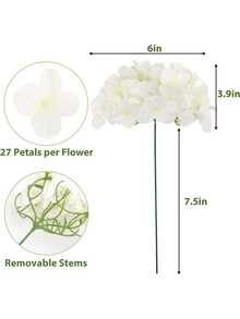 6/12 piezas con alambre de hierro de 25 cm Centros de mesa de flores de hortensias artificiales románticas Flores de plástico Ramos de seda Plantas falsas para decoración de bodas, habitaciones, otoño, otoño, hotel, fiesta, evento, Año Nuevo, arreglos florales para boda/hogar/dormitorio/sala de estar/decoración de mesa/ramo de novia/jardín al aire libre, decoración de Halloween, decoración de Navidad, decoración de Año Nuevo