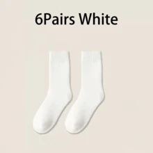6 Paar Plüschgefütterte Socken, bequeme & warme Mittellange Röhrensocken, Damen Strümpfe & Strumpfwaren, Outdoor Warme Socken (1/3/6 Paar) - Verschiedenfarbig - Übersicht 8