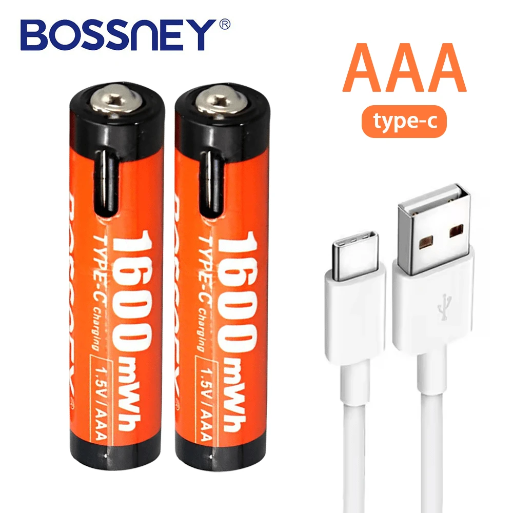 Paquete 2 Pilas AAA Recargables Usb Tipo C 1600mAh 1.5v - aaa - Ver 1