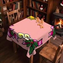 1/20 Stücke Glocken, Weihnachtsbeeren bedruckte Weihnachtstischdecke, waschbar, geeignet für den Familiengebrauch, perfekt für Picknicks, Camping, Hochzeiten, Geburtstage, Restaurants und Buffets - schützen Sie Ihren Schreibtisch, Heimdekoration mit stilvoller Heimdekoration