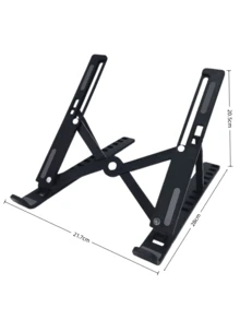 1pc Foldable & Adjustable Laptop Stand, Cooling Pad Desk Mount Holder For Notebook, Tablet, Compatible With All Laptop Models, Plastic Material, 10-Level Angle Adjustment