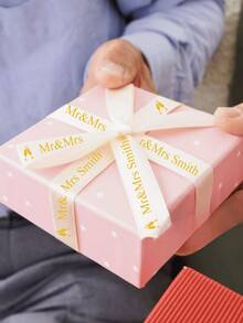 Cinta de satén personalizada, cinta personalizada, cinta de envoltura de regalo personalizada con texto y logotipo personalizados, disponible en múltiples colores y tamaños, cintas decorativas elegantes para bodas, cumpleaños, Navidad, San Valentín, graduación, fiestas - Multicolor - Ver 4