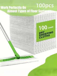 Un set (100 piezas) de mopa estática desechable de estilo holgado para limpieza de una sola vez. (En las siguientes especificaciones, 1 pieza equivale a 100 piezas). Se puede usar para trapear y absorber el polvo, con paños secos y húmedos. No requiere lavado a mano para una limpieza fácil. Almohadillas de repuesto para mopa de fibra superfina, paños de mopa de piso plano, mopas desechables, de doble uso para uso seco y húmedo, fácil de limpiar, artículos de limpieza.